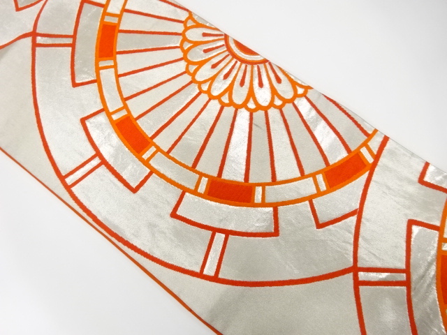 JAPANESE KIMONO / ANTIQUE FUKURO OBI / SILK / WOVEN GENJIGURUMA